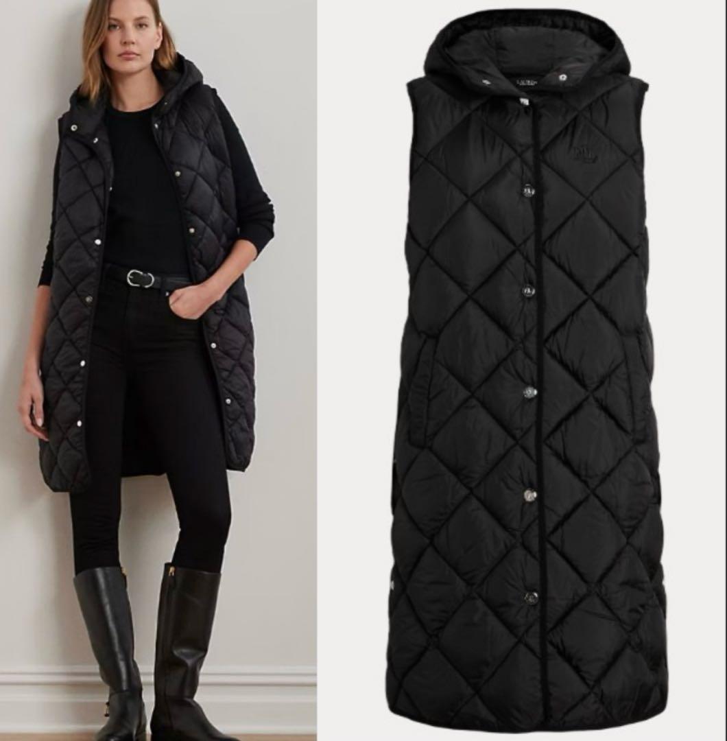 ラルフローレン♡ ロングベスト　ビッグロゴ刺繍　ネイビー