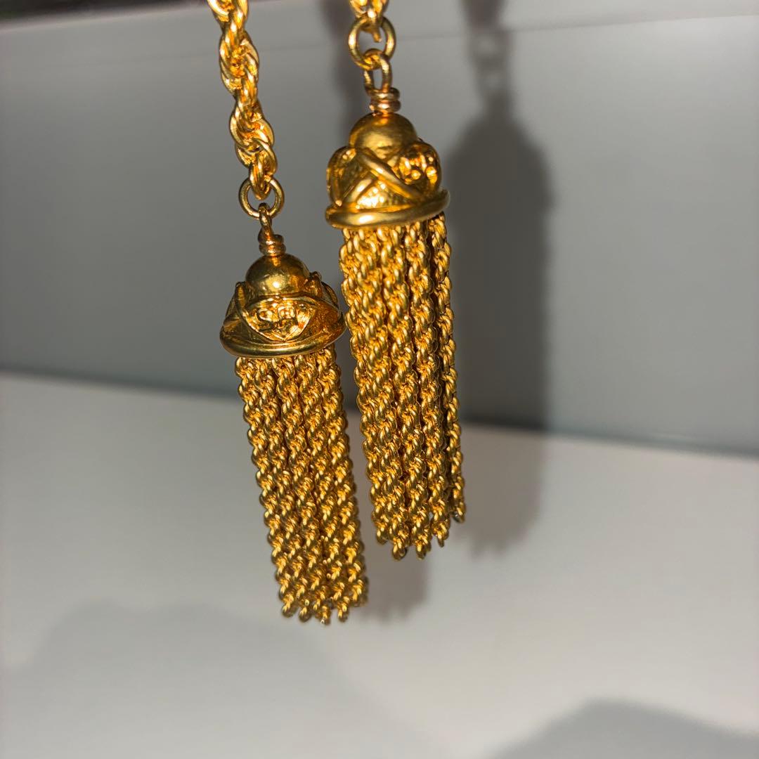 ソニアリキエル　ゴールドカラー　フリンジ　タッセル　ラリエット