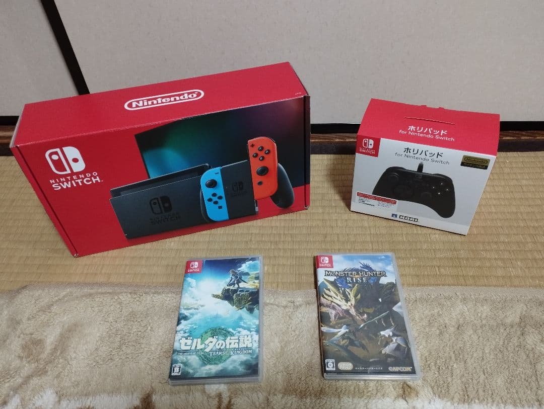 Nintendo Switch 本体 ネオンブルー、レッド プロコン・ソフトあり