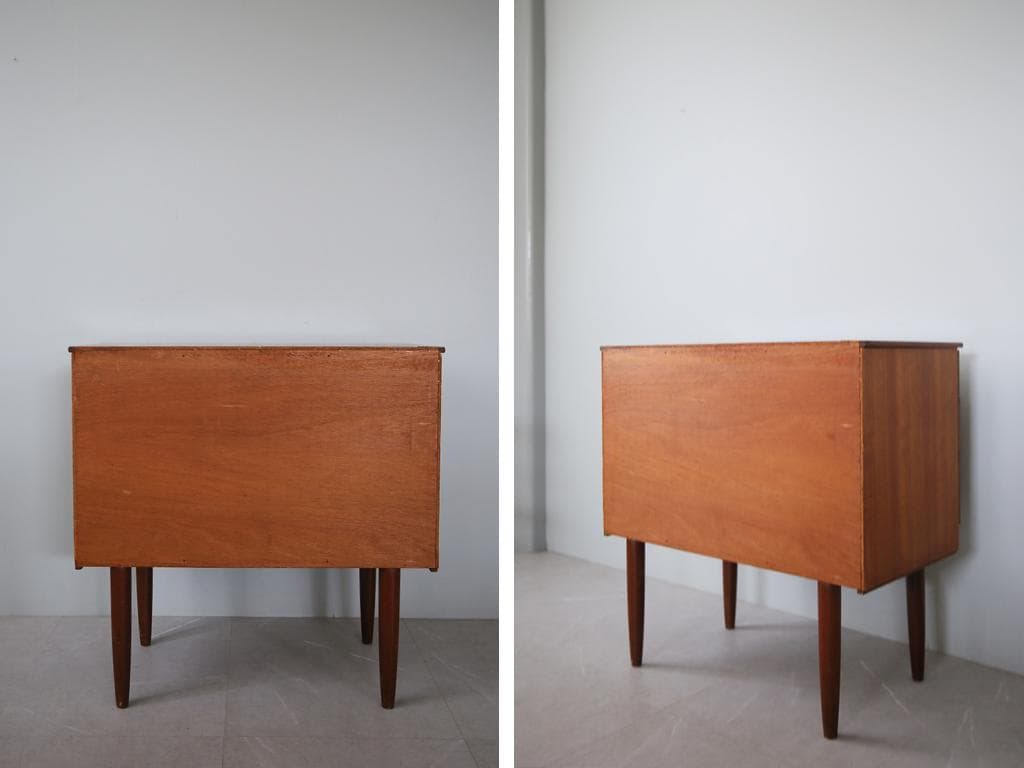 英国アンティークチーク3杯ドロワー/木製チェスト/タンス/飾り棚(91-240)