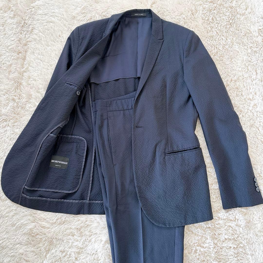 エンポリオアルマーニ　スーツ　セットアップ　ネイビー　春夏　44サイズ