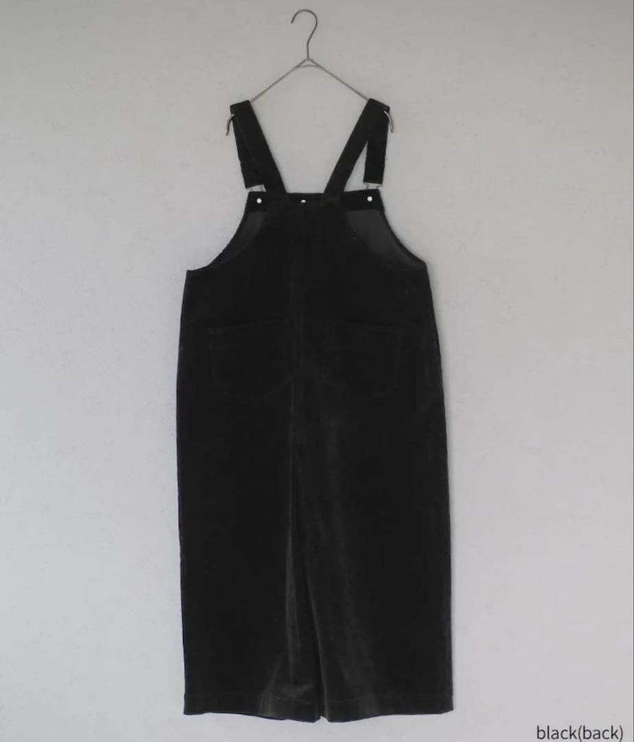 Unliens ブラック コットンサロペット ワイドレッグ