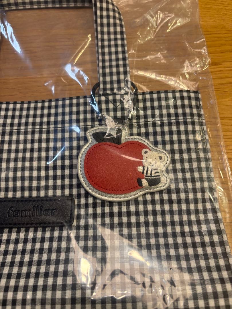 familiarファミリア　ギンガムチェック柄トートバッグ