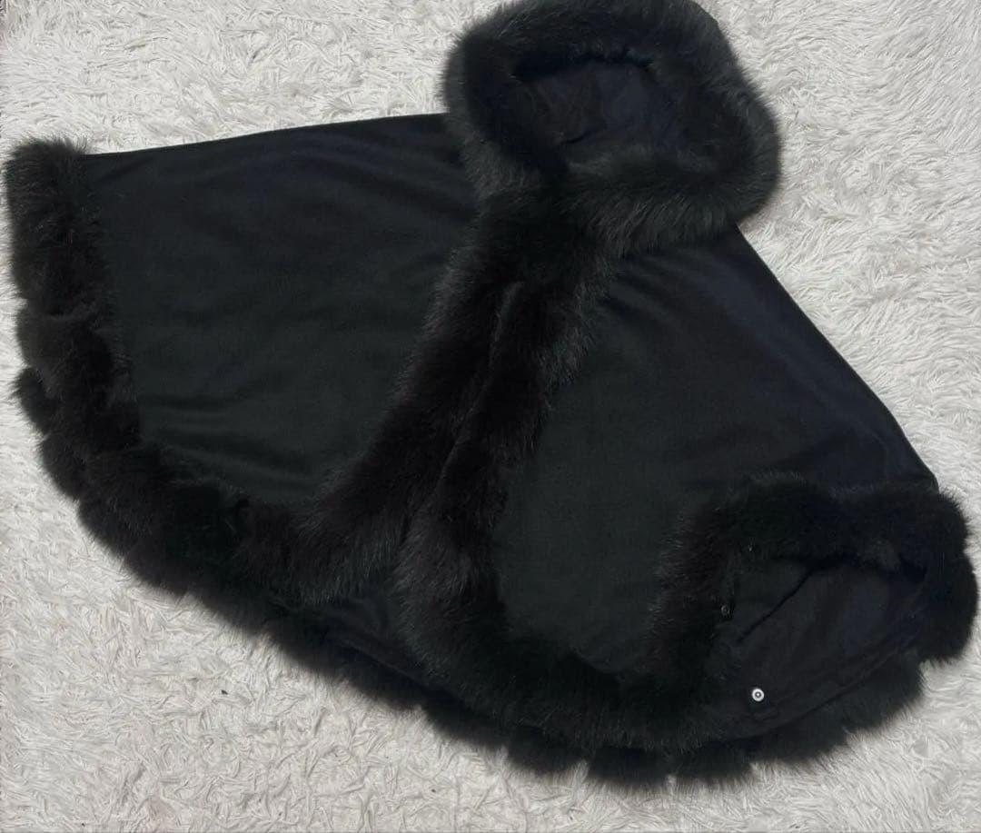 タイムセール✨最高級✨SAGA FURS カシミヤケープ ポンチョ フォックス
