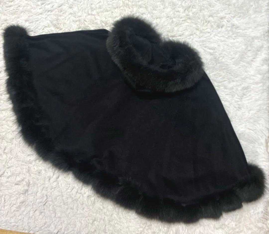 タイムセール✨最高級✨SAGA FURS カシミヤケープ ポンチョ フォックス