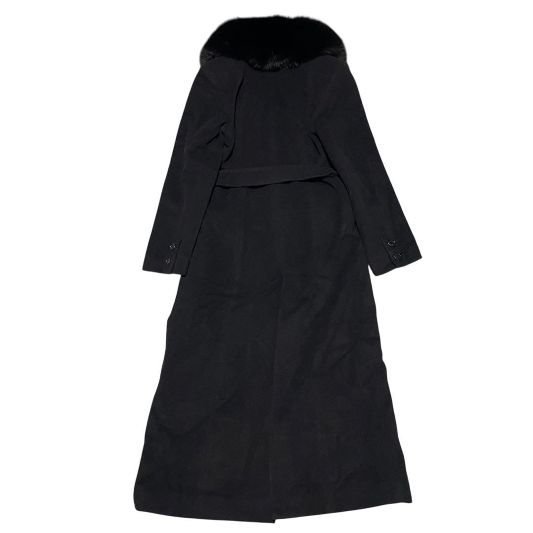 ウール100%【BOSCH】マキシ丈ロングチェスターコート 日本製 ブラック M