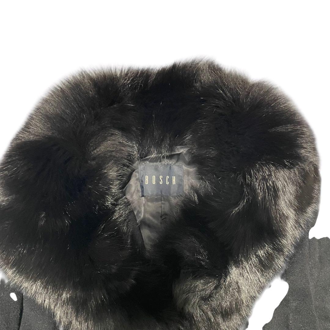 ウール100%【BOSCH】マキシ丈ロングチェスターコート 日本製 ブラック M