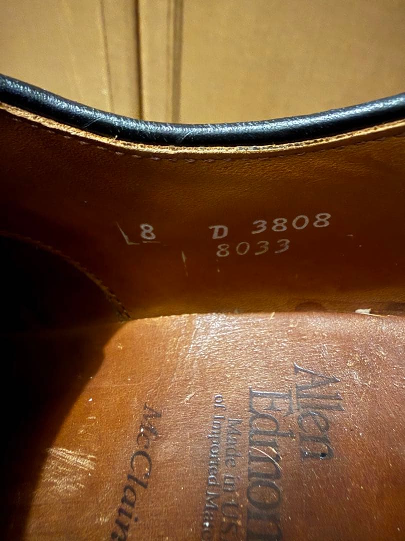 アレンエドモンズ ウィングチップ ビジネスシューズ ブラック 26cm