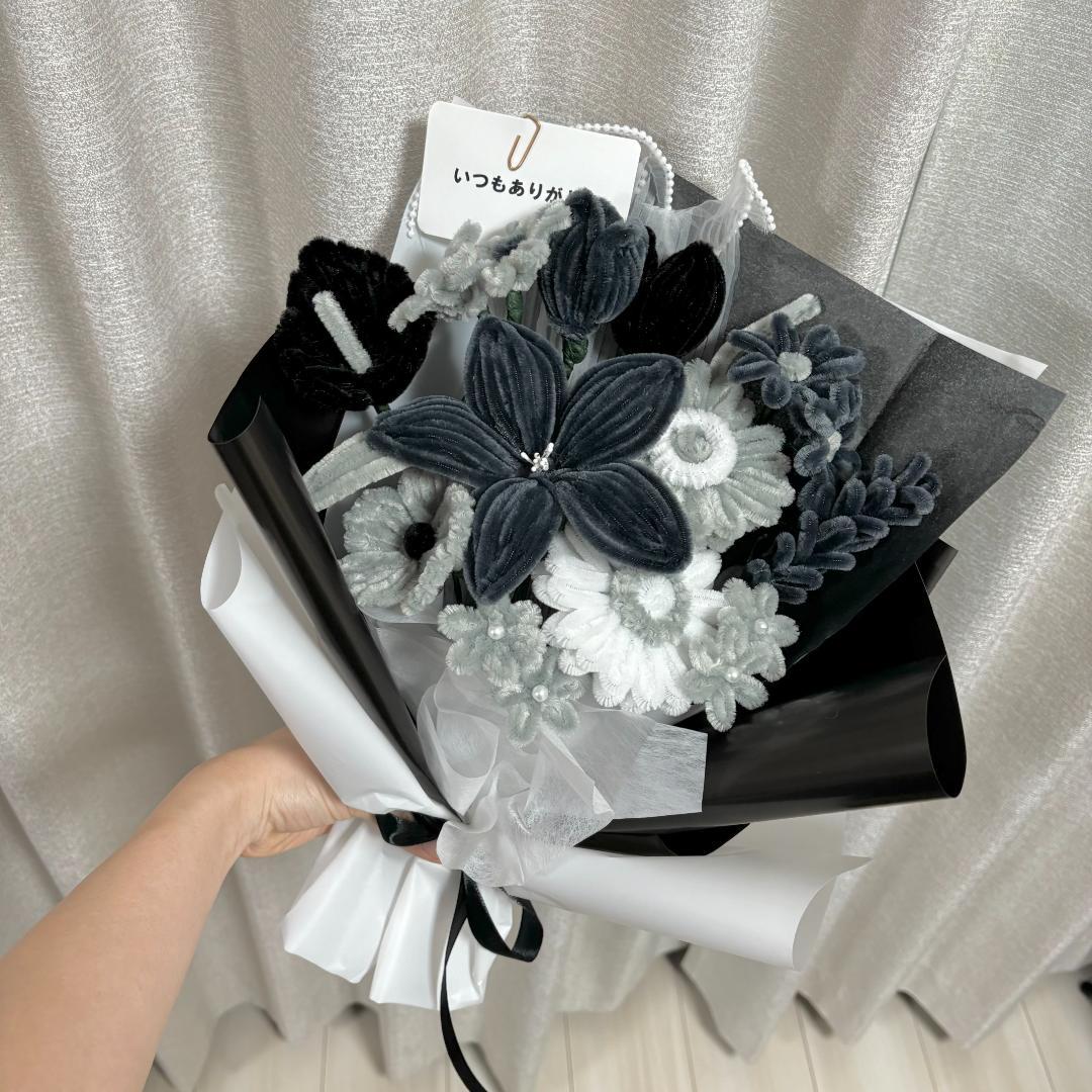 iiii モールフラワー　グリーン　グレー　韓国花束　枯れないお花