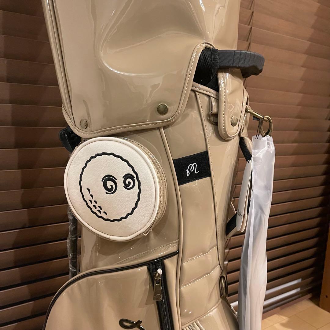 MALBON マルボンゴルフ キャディバッグ ゴルフバッグ エナメル ベージュ