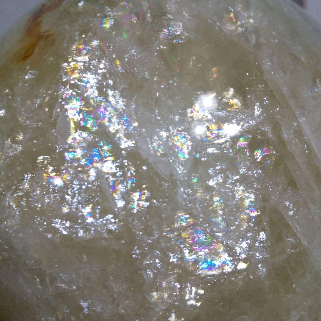 シトリン 丸玉 2.5kg 台座付き 127mm 大玉天然石 金運アップ