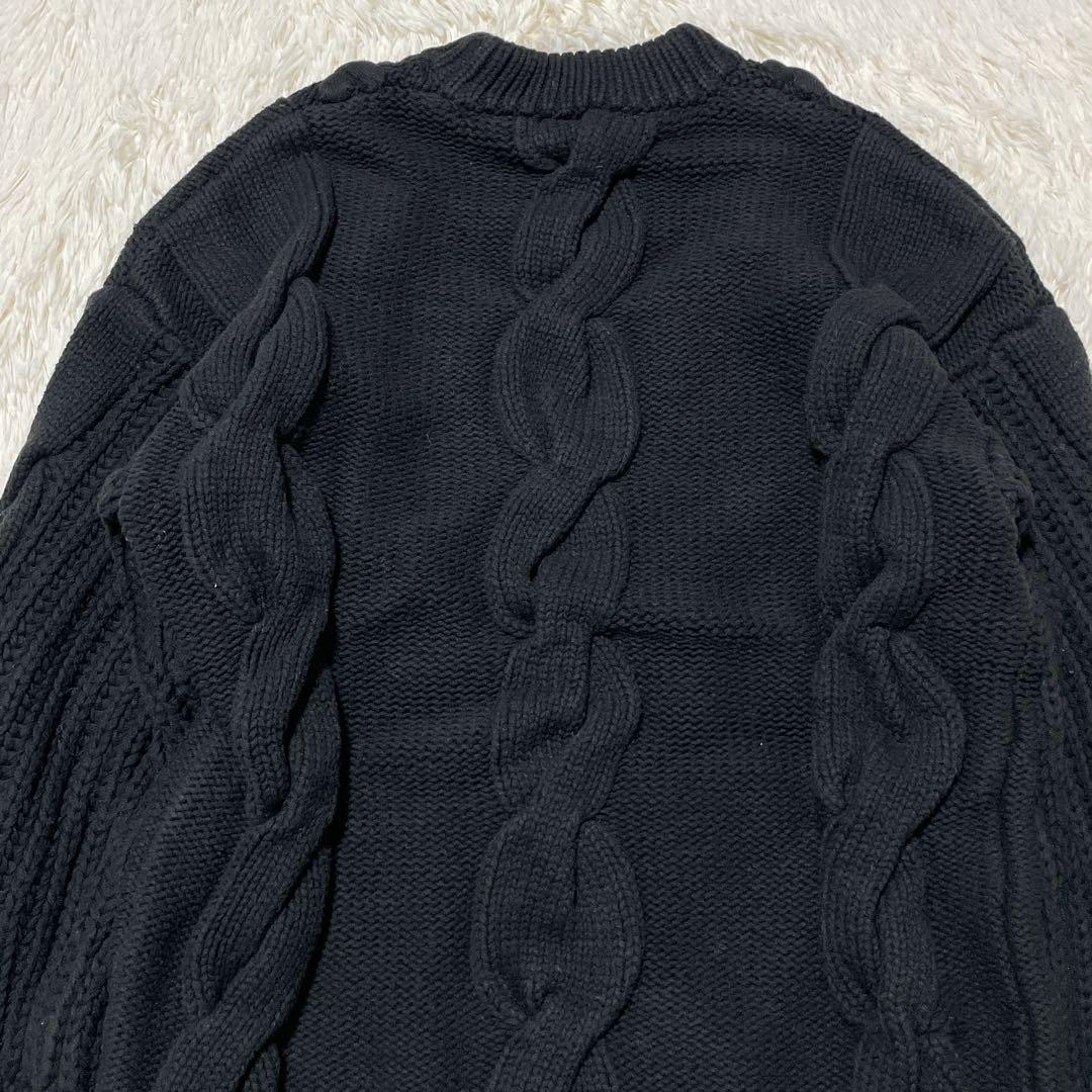 UN3D. アンスリード レイヤード ケーブル ニットワンピース ブラック