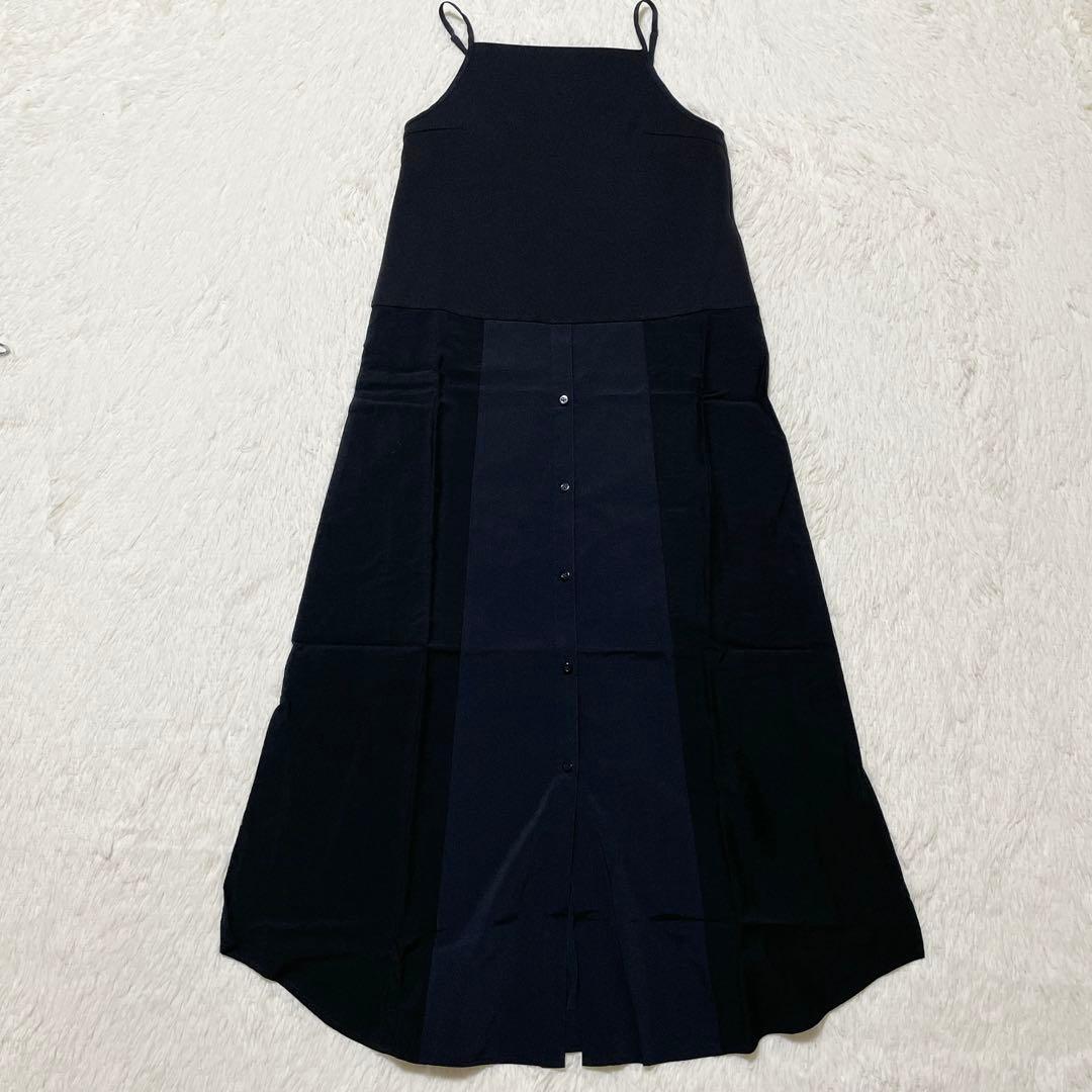 UN3D. アンスリード レイヤード ケーブル ニットワンピース ブラック