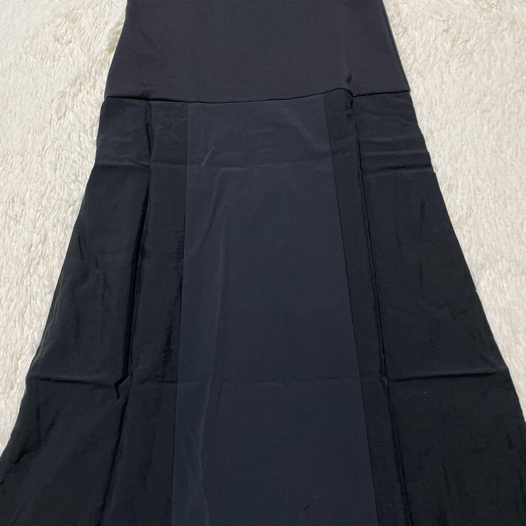 UN3D. アンスリード レイヤード ケーブル ニットワンピース ブラック