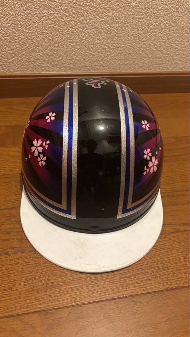 桜と富士山デザイン 半帽ヘルメット