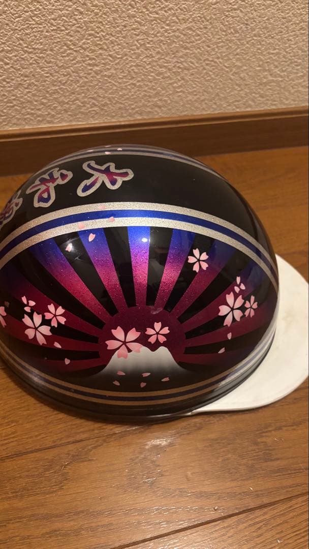桜と富士山デザイン 半帽ヘルメット