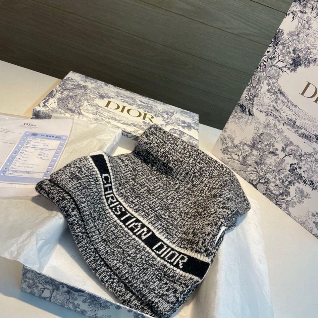 DIOR ウールマフラー 30×180cm ロゴ入り