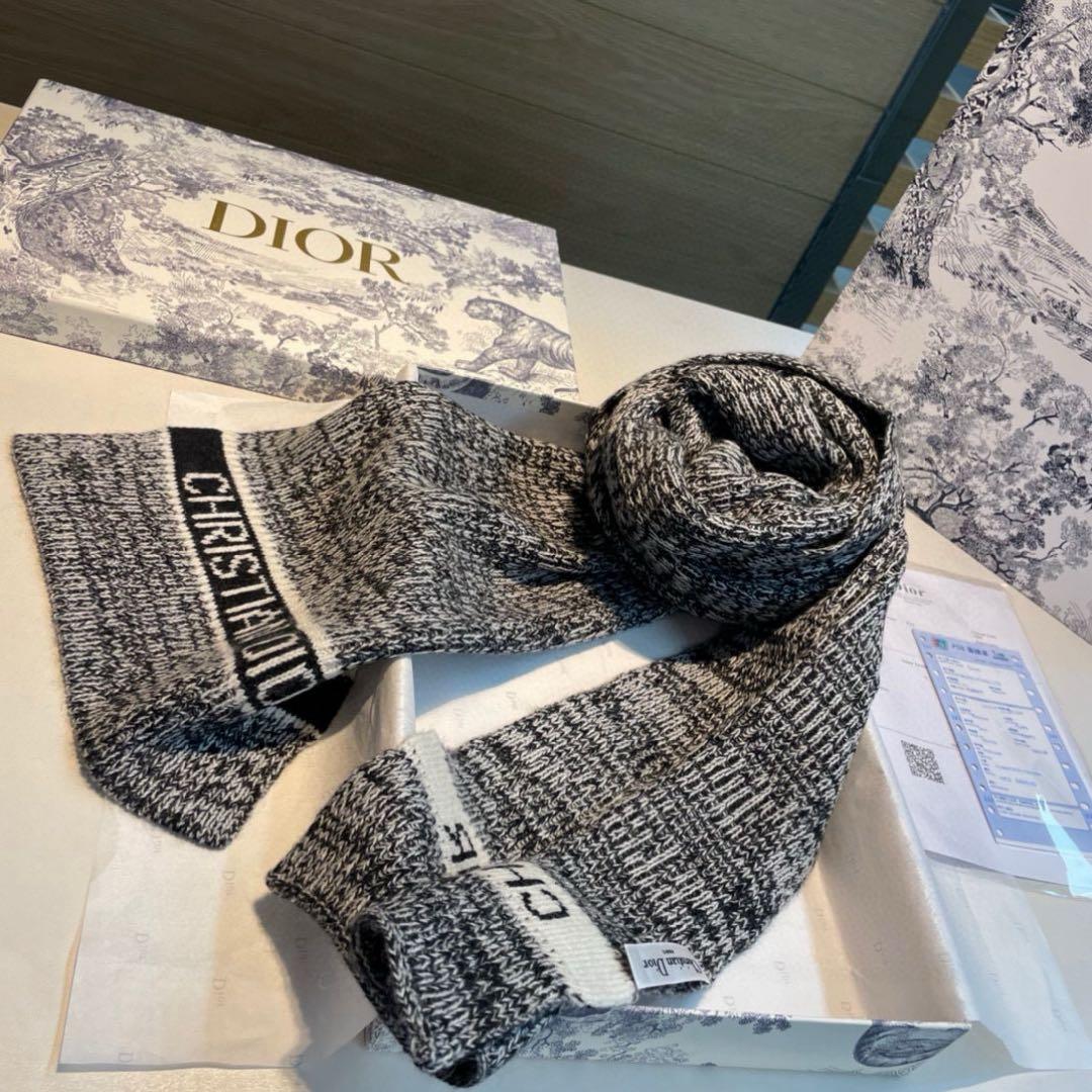DIOR ウールマフラー 30×180cm ロゴ入り
