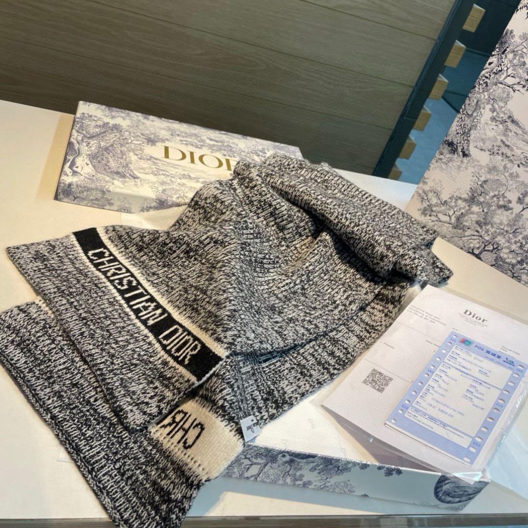 DIOR ウールマフラー 30×180cm ロゴ入り