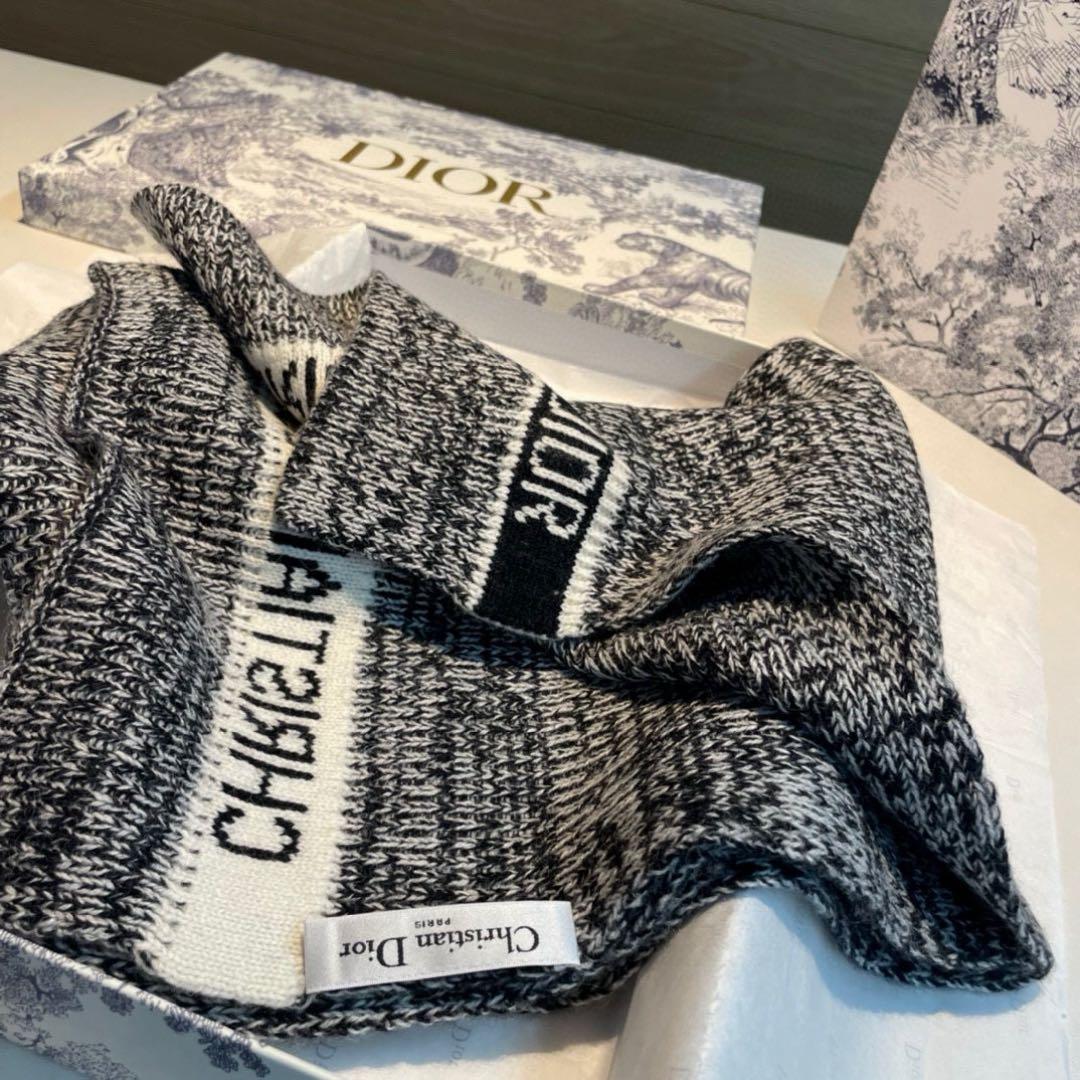 DIOR ウールマフラー 30×180cm ロゴ入り