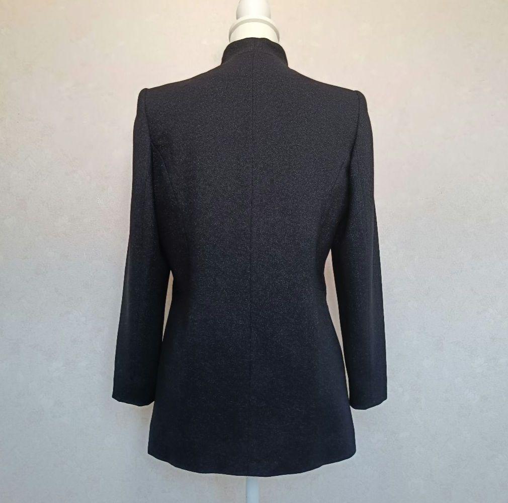 GIVENCHY ラメ仕様 レディースノーカラージャケット Vネック 38 黒系