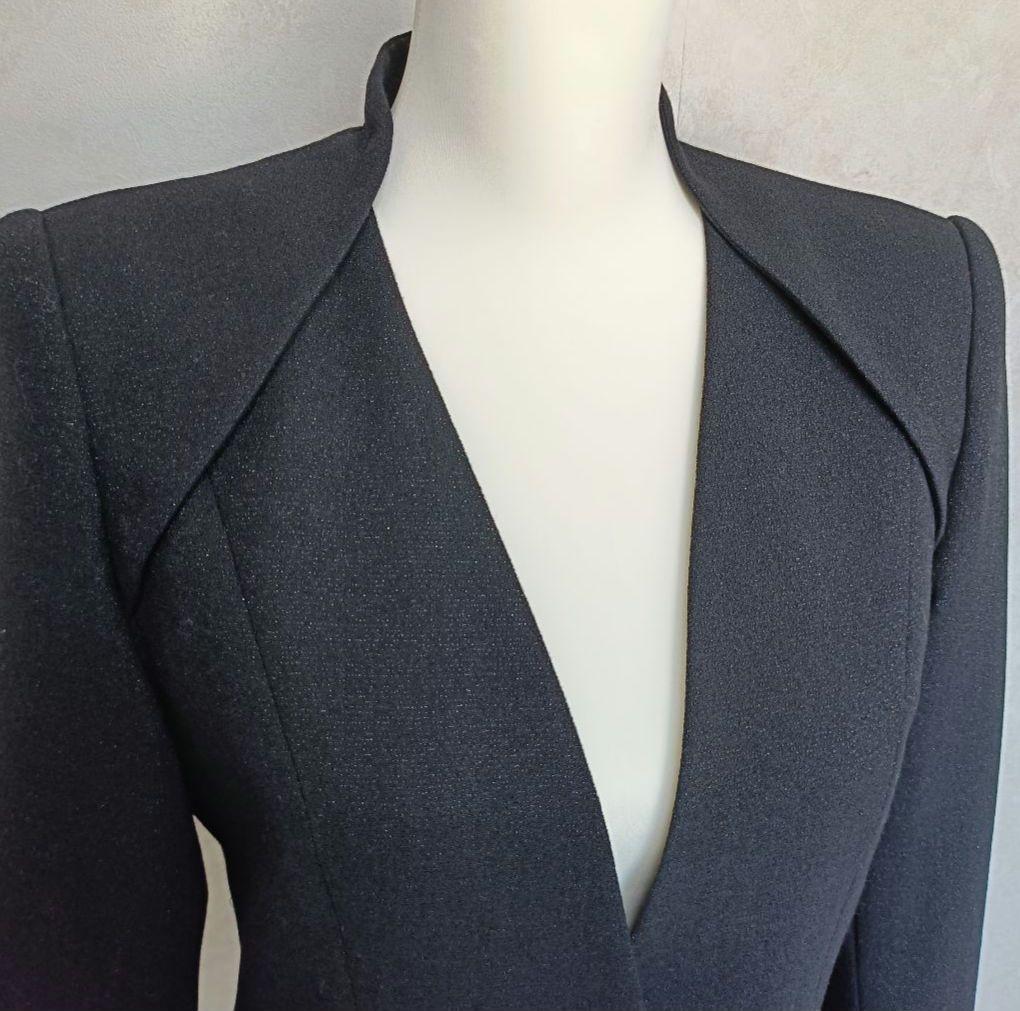 GIVENCHY ラメ仕様 レディースノーカラージャケット Vネック 38 黒系