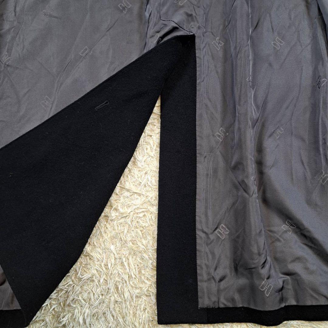 美品　DAKS カシミヤ混　ロングコート　マキシ丈　ブラック　ステンカラー