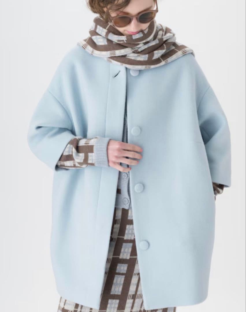 こちらは即日発送　ツルバイマリコオイカワ　ライトブルー 　水色　 ロングコート