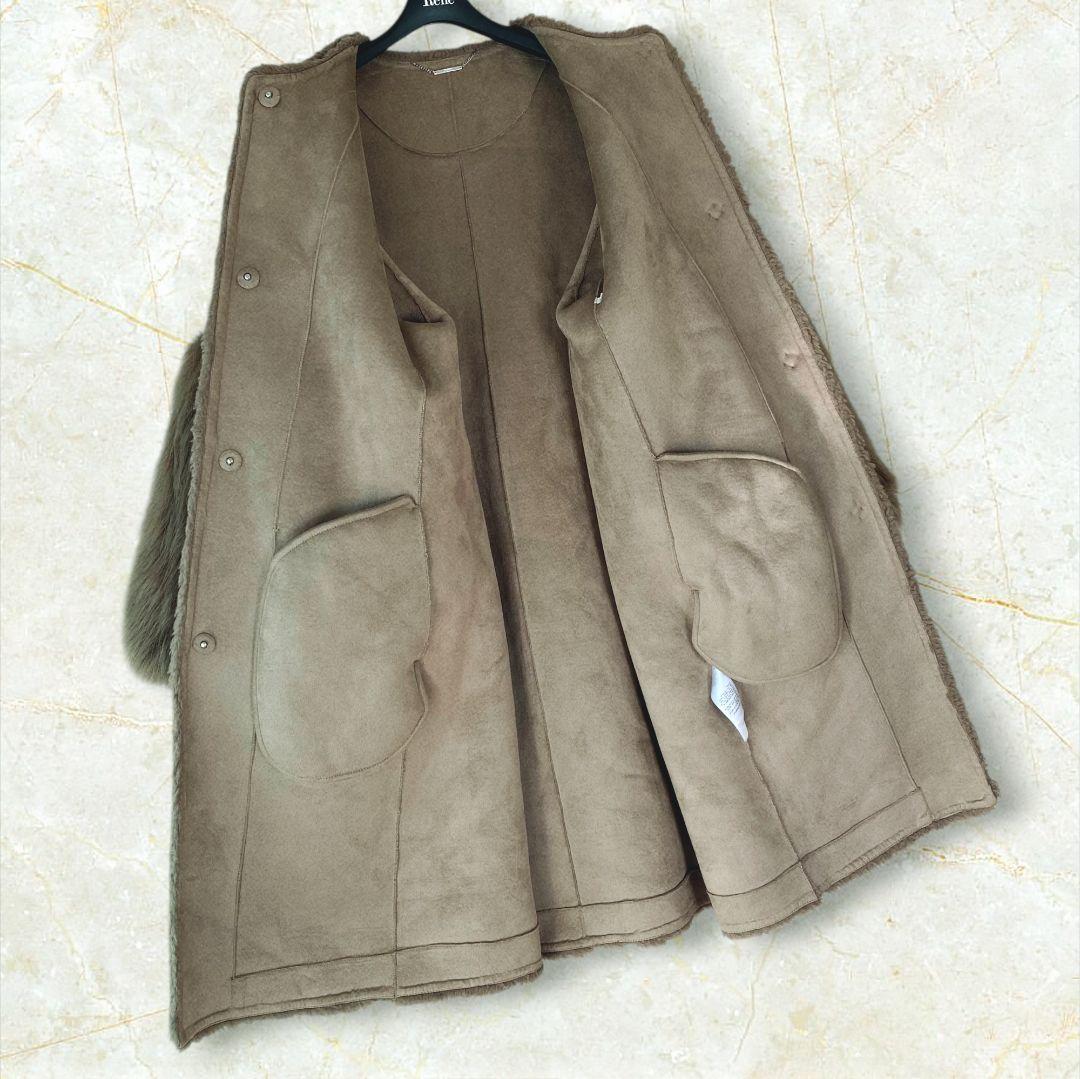 セルフォードCELFORD コート ファー 袖2ウェイ ボア ノーカラー