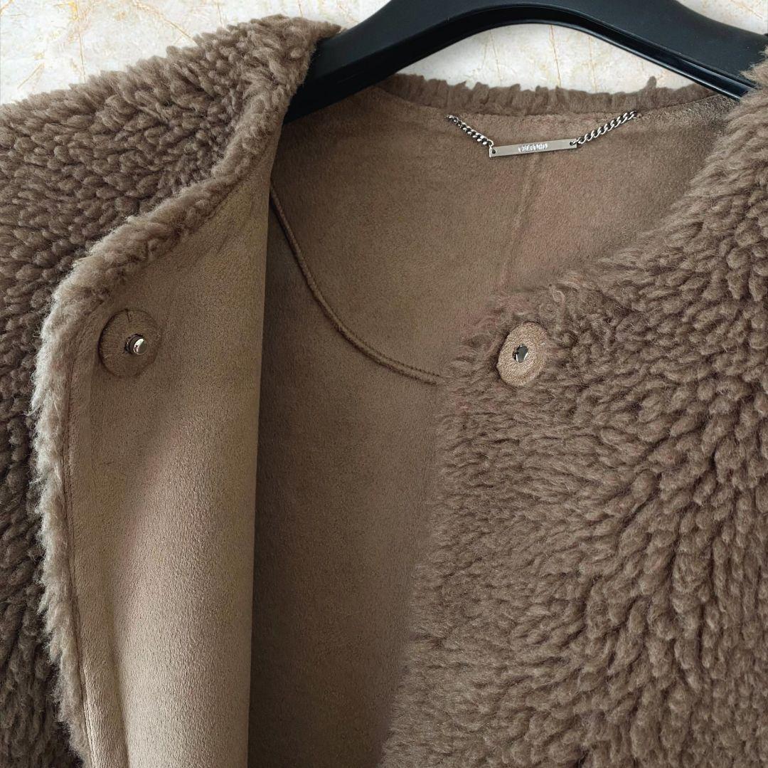 セルフォードCELFORD コート ファー 袖2ウェイ ボア ノーカラー