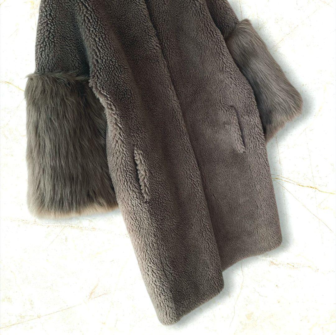 セルフォードCELFORD コート ファー 袖2ウェイ ボア ノーカラー