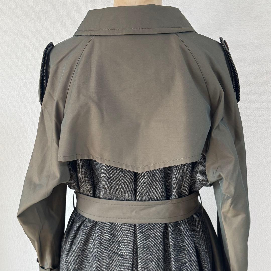 SANYOCOAT ツイードコンビ トレンチコート未着用