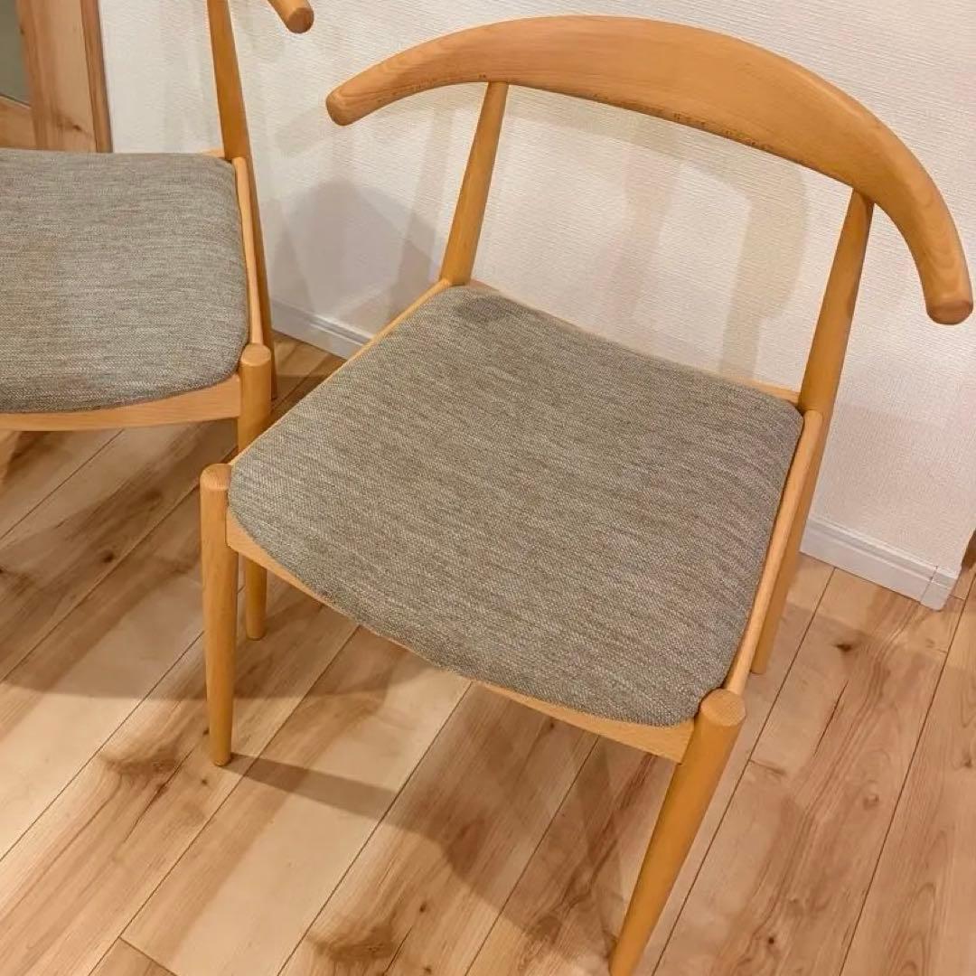 【送料込】ニトリ 無垢材ダイニングチェア 北欧風 椅子 1脚