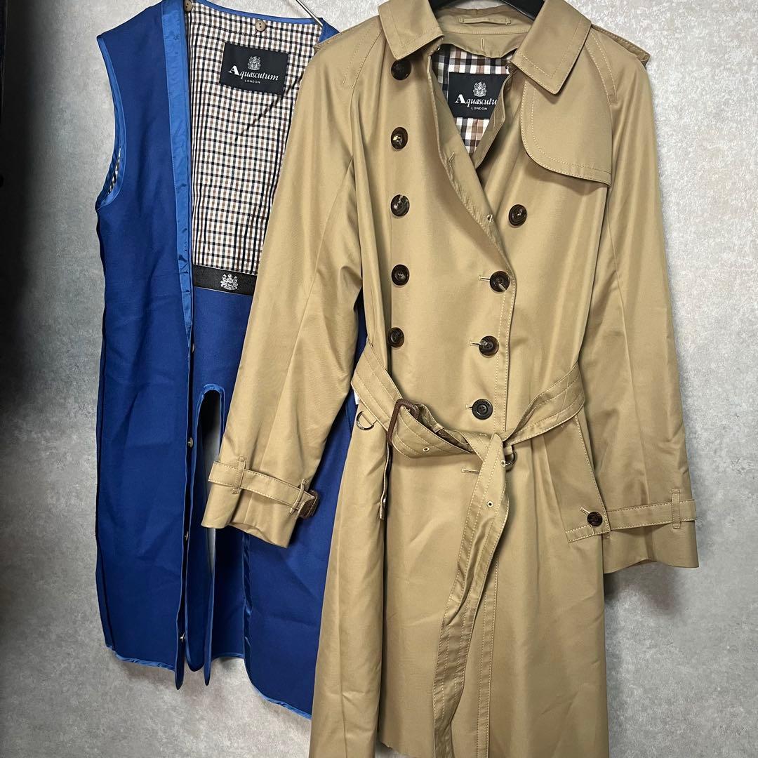 極美品 アクアスキュータム 大草直子　ライナー付きトレンチコート
