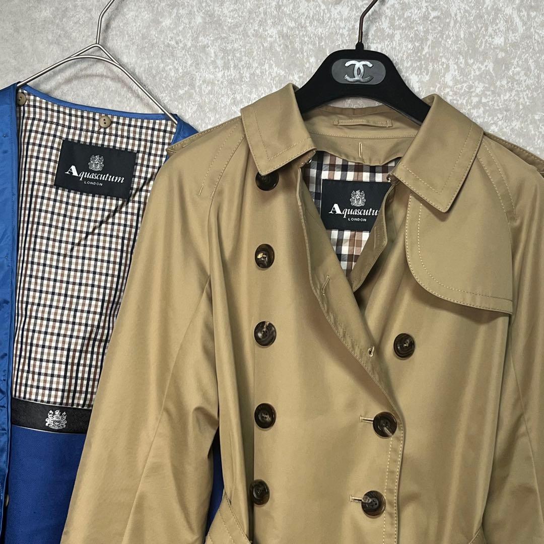 極美品 アクアスキュータム 大草直子　ライナー付きトレンチコート