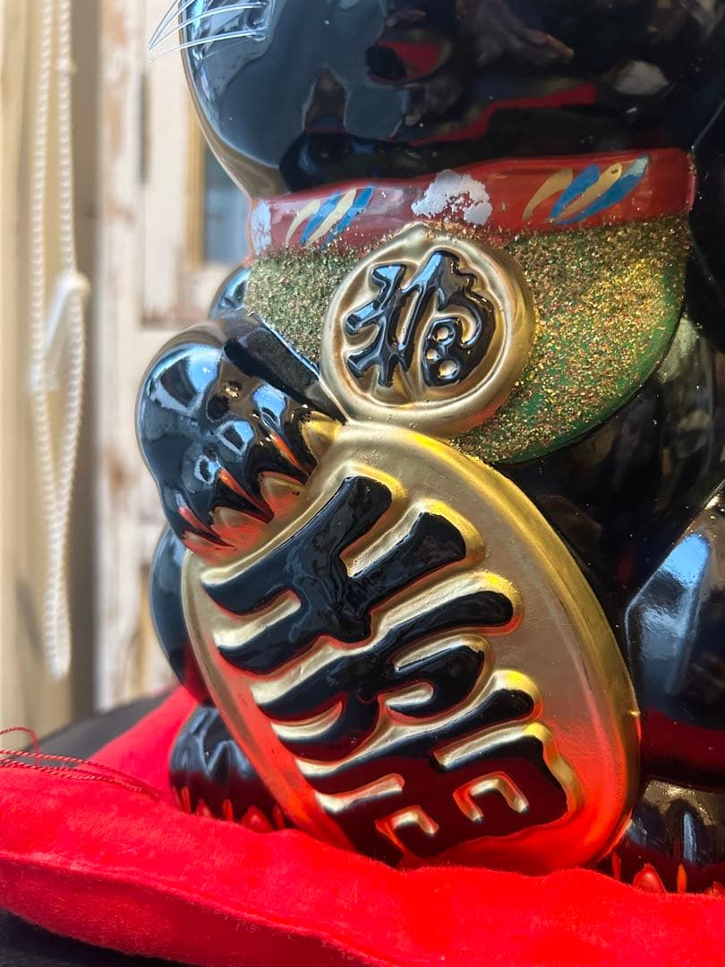 運気上昇&良縁を招く⭐︎招き猫⭐︎常滑焼⭐︎黒⭐︎左手あげ⭐︎貯金箱⭐︎福猫