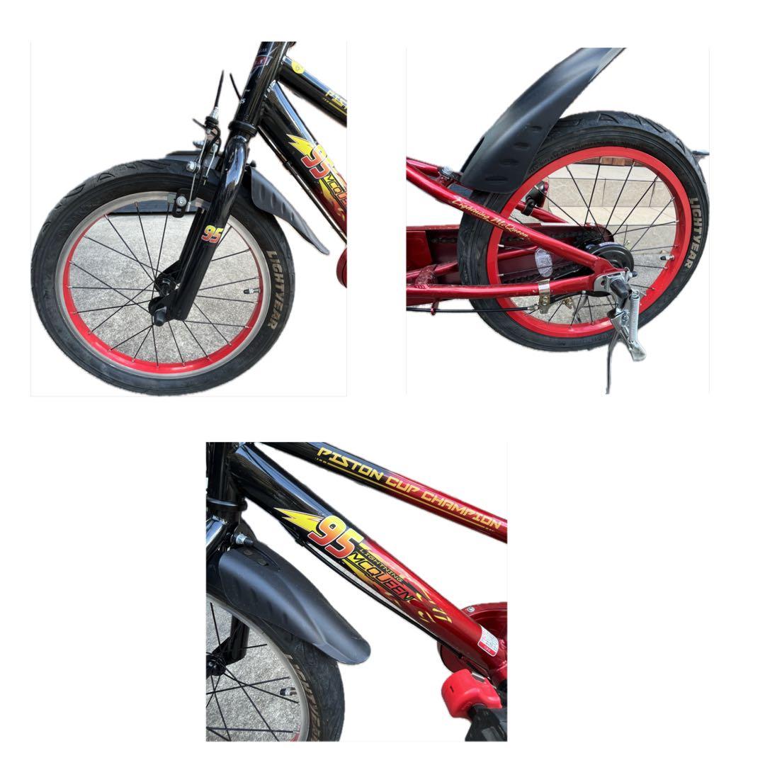 子供用自転車.バスケット付.ディズニー.カーズ.18インチ.ヘルメット新品未使用