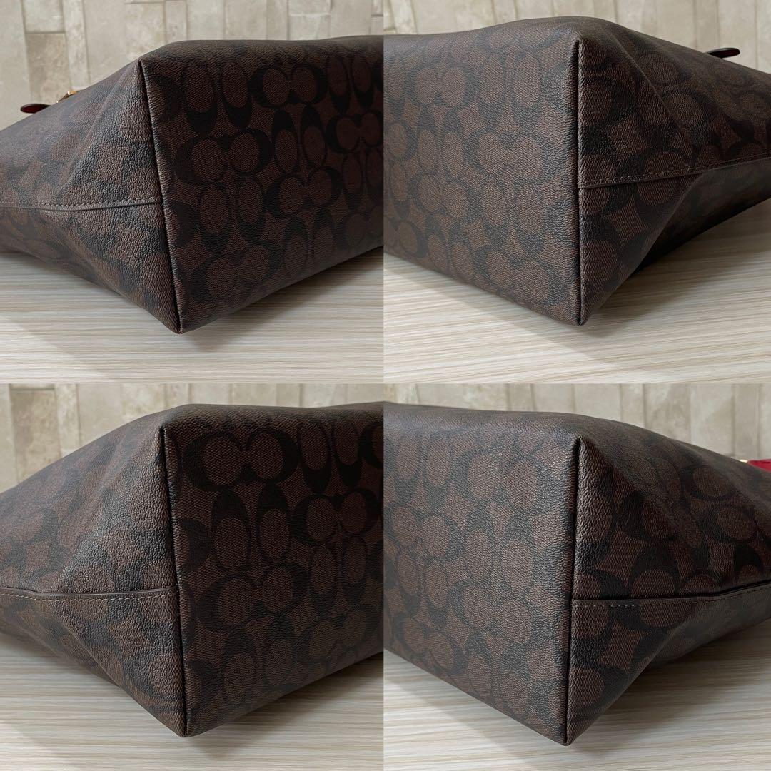 早い者勝ち！訳あり新品 COACH トートバッグ シグネチャー柄 ブラウン