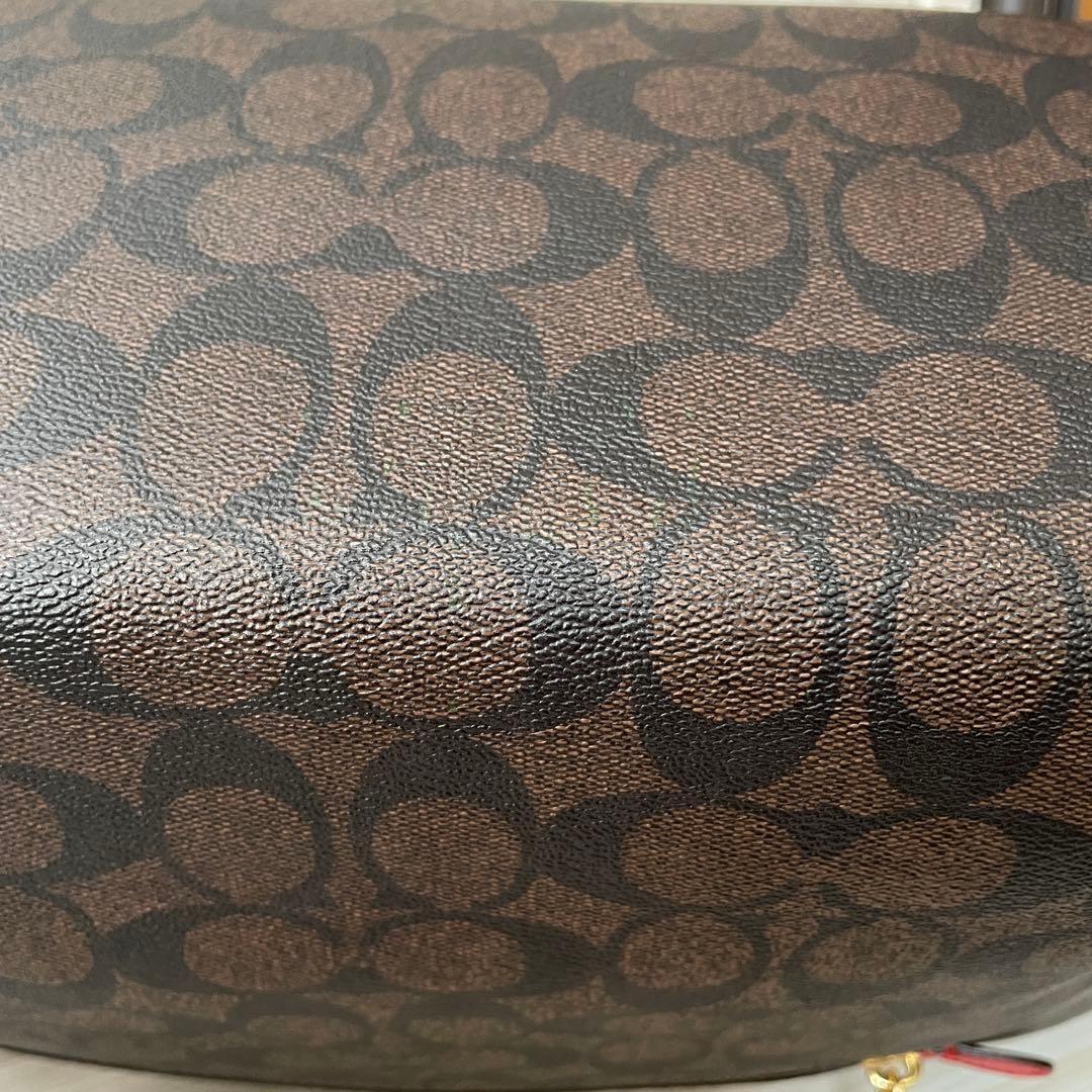 早い者勝ち！訳あり新品 COACH トートバッグ シグネチャー柄 ブラウン