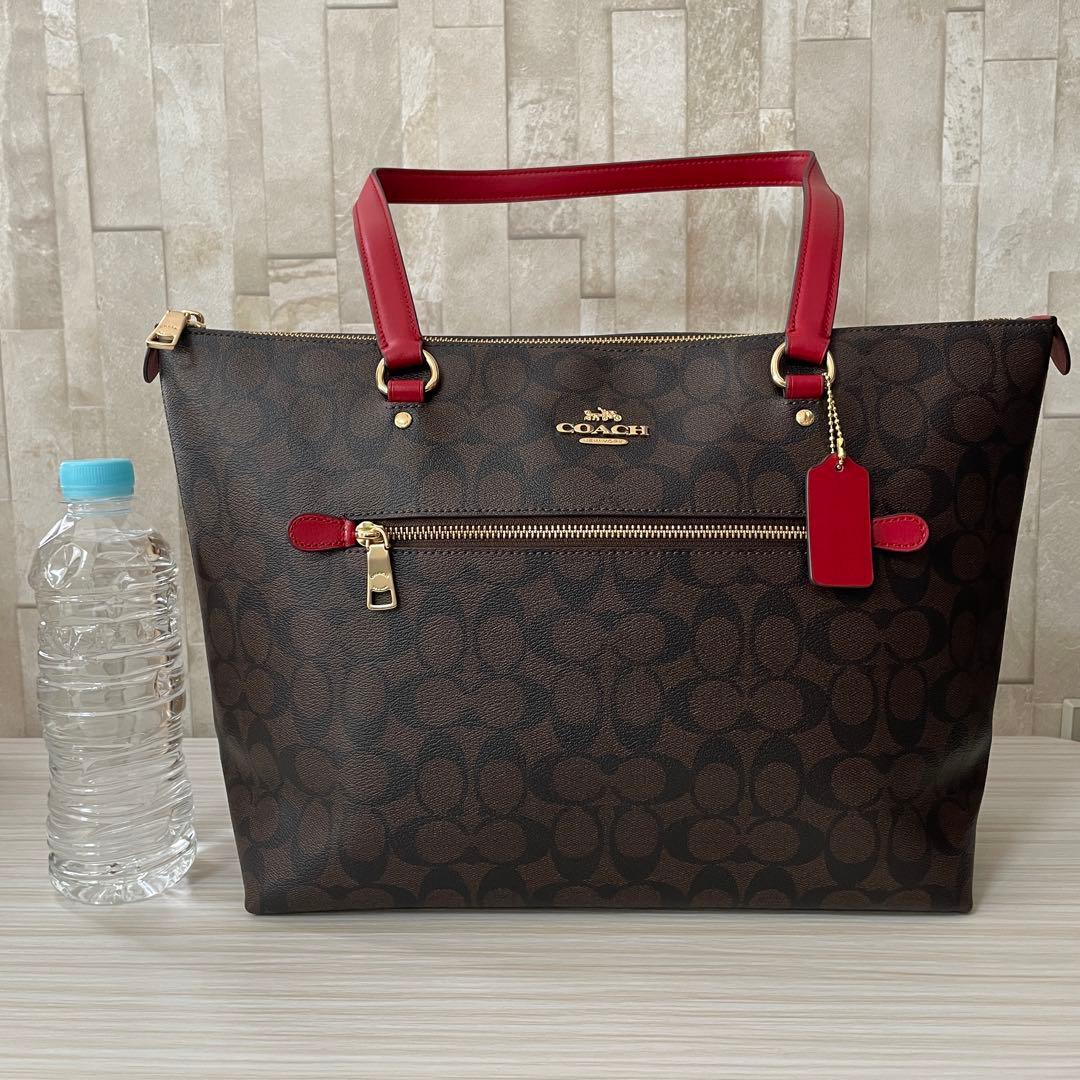早い者勝ち！訳あり新品 COACH トートバッグ シグネチャー柄 ブラウン