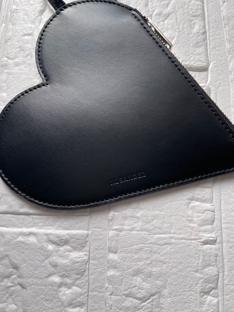 ジルサンダー❤️ハート型 黒 レザー ケース