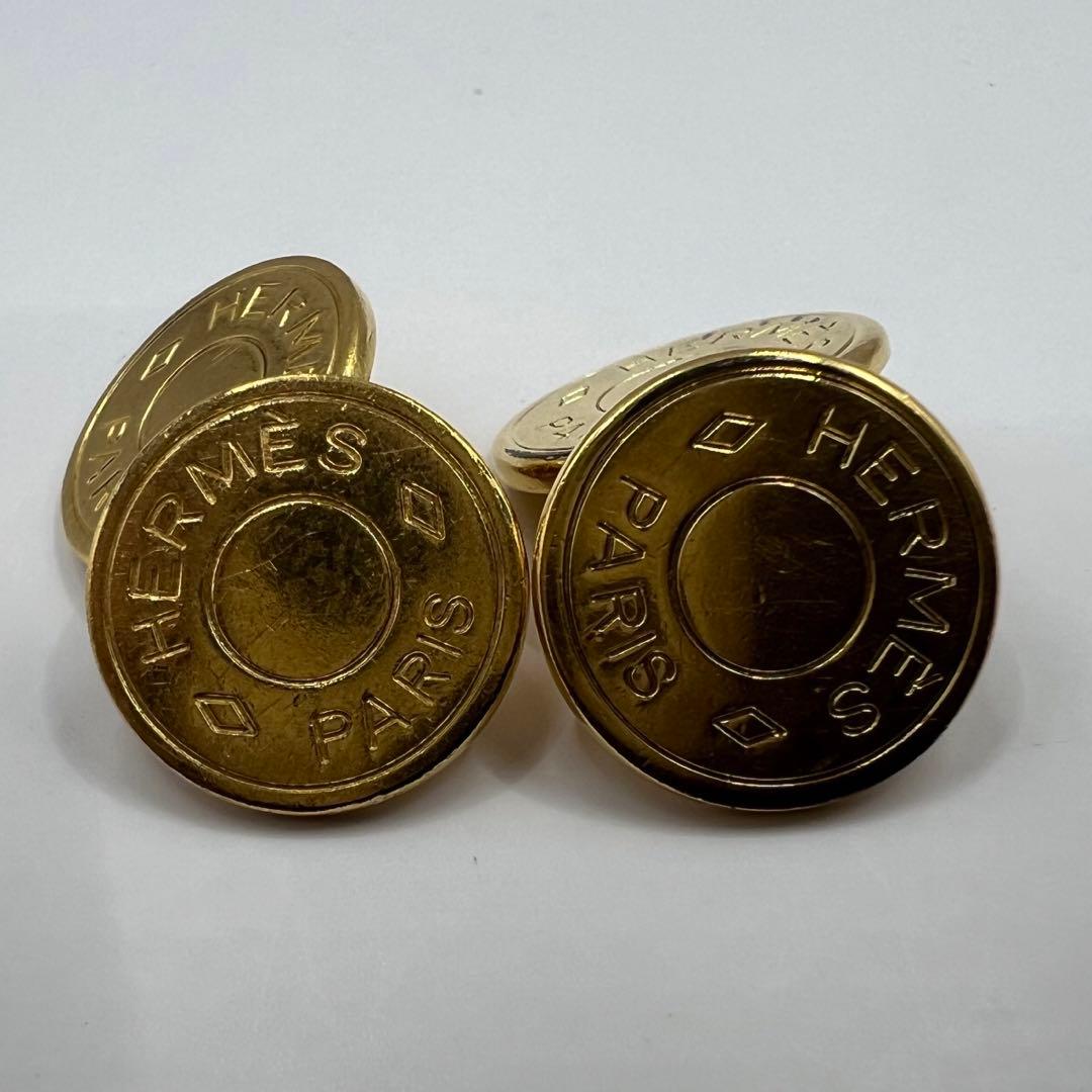 【極美品】エルメス カフスリンクス セリエ ゴールド金具
