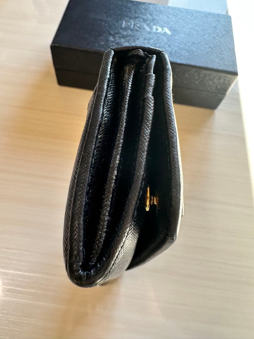 YUKI shop　PRADA リボン付き ブラックレザー 長財布
