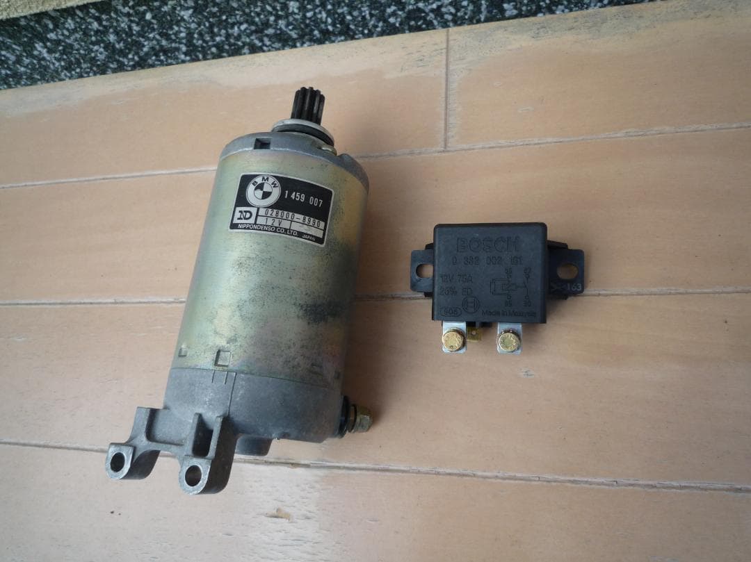  K100RS 4V　セルモータ本体＆スタータリレーのセット品（送料無料）