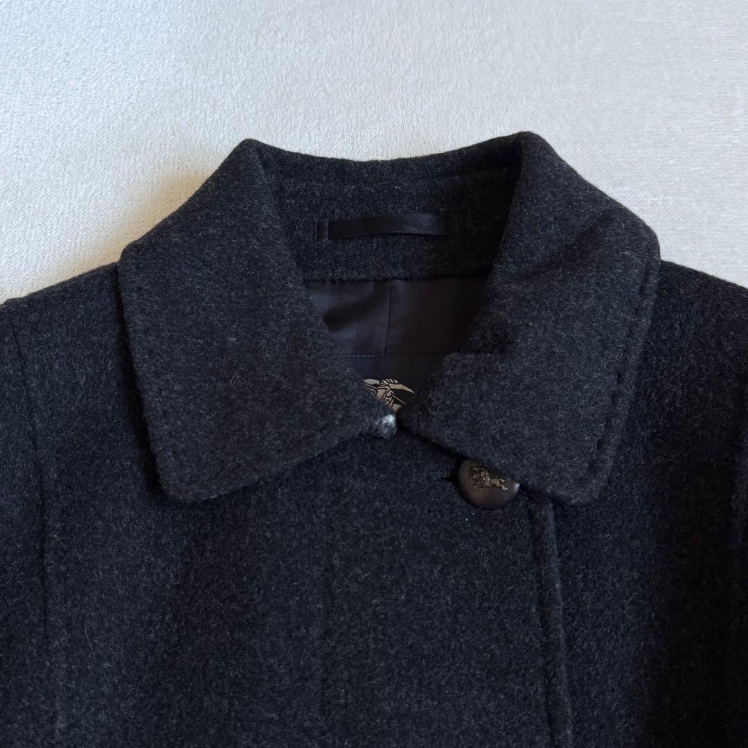 【極美品】バーバリーロンドン ピーコート カシミア混 グレーブラック 11号