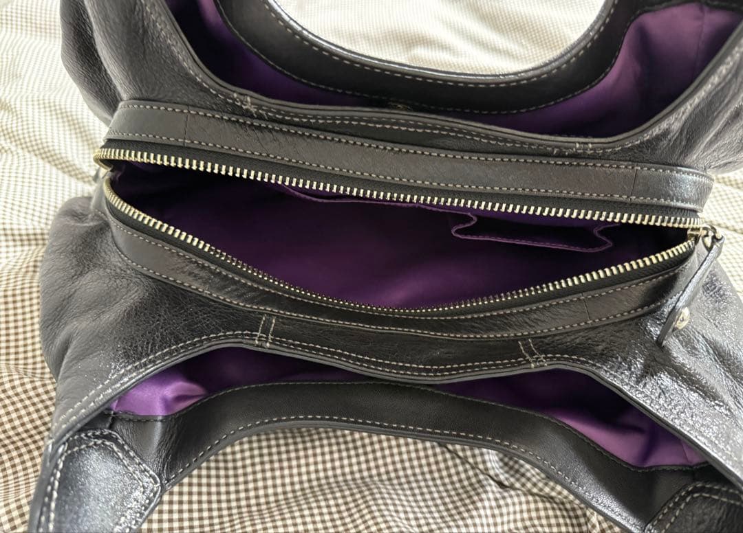 COACH 黒　レザー　ショルダーバッグ