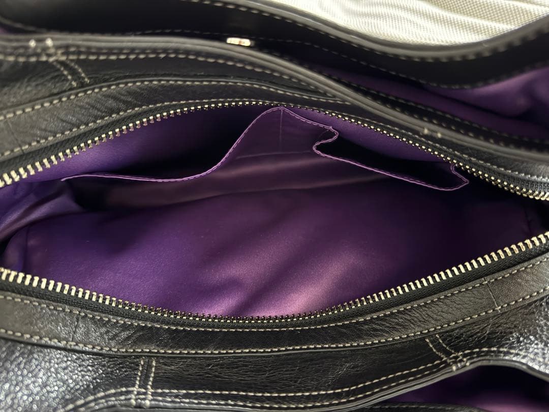 COACH 黒　レザー　ショルダーバッグ