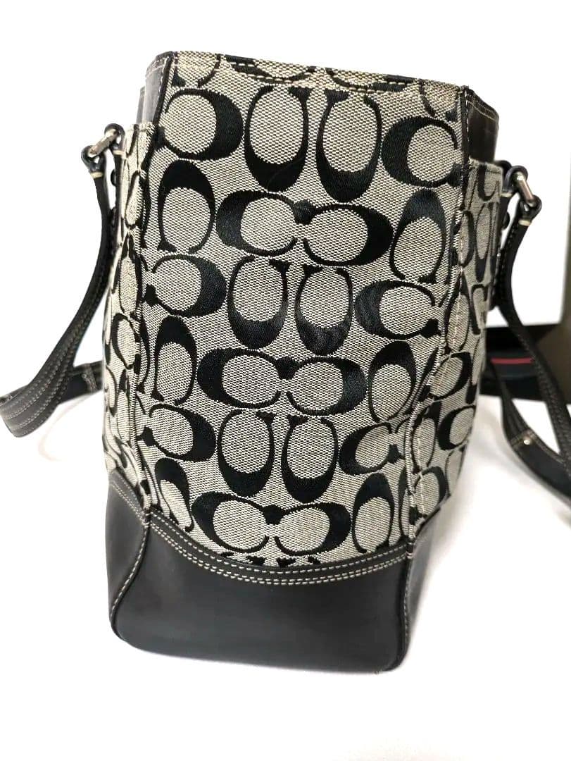 極美品 コーチ シグネチャートートバッグ ターンロック レザー キャンバス A4