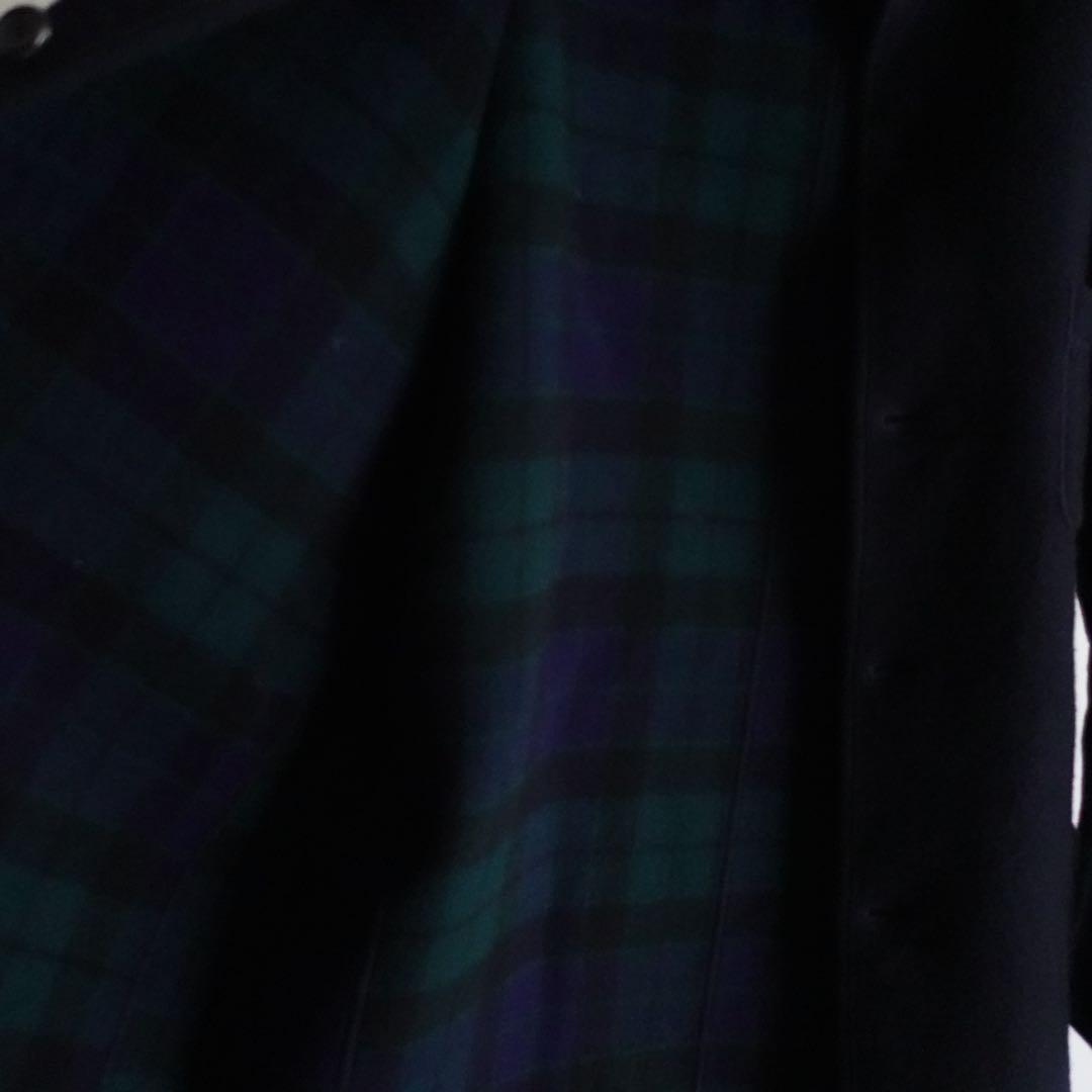 【極美品】Papas ウールフランネル　マオカラージャケット　ダークネイビー