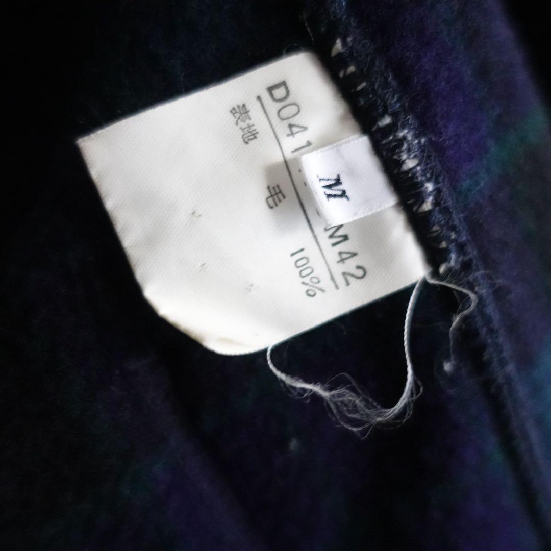 【極美品】Papas ウールフランネル　マオカラージャケット　ダークネイビー
